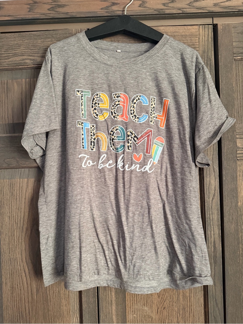 Teach Them To Be Kind Grey Graphic Tee